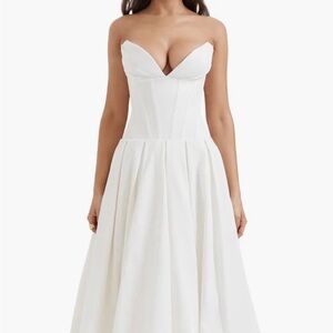 House of CB Strapless White Dress